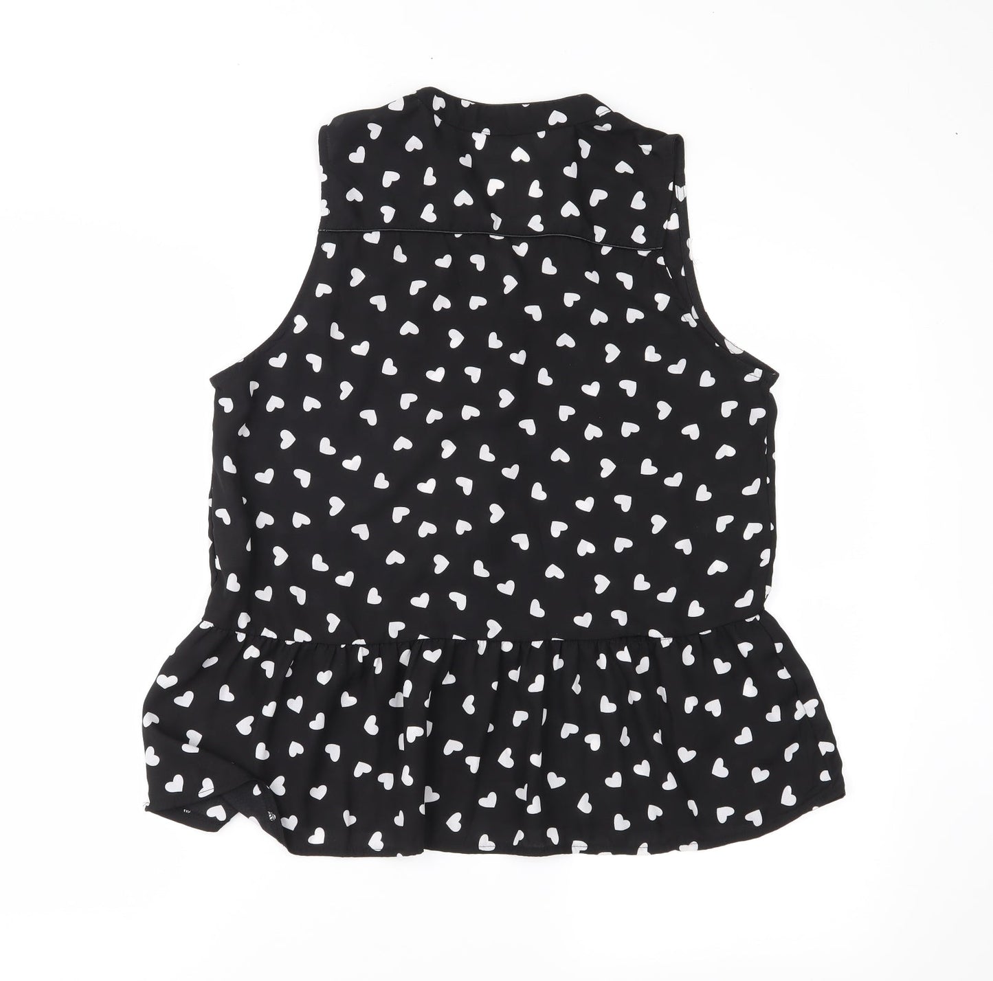 Millenium Womens Black Polka Dot Chiffon Basic Blouse Size M