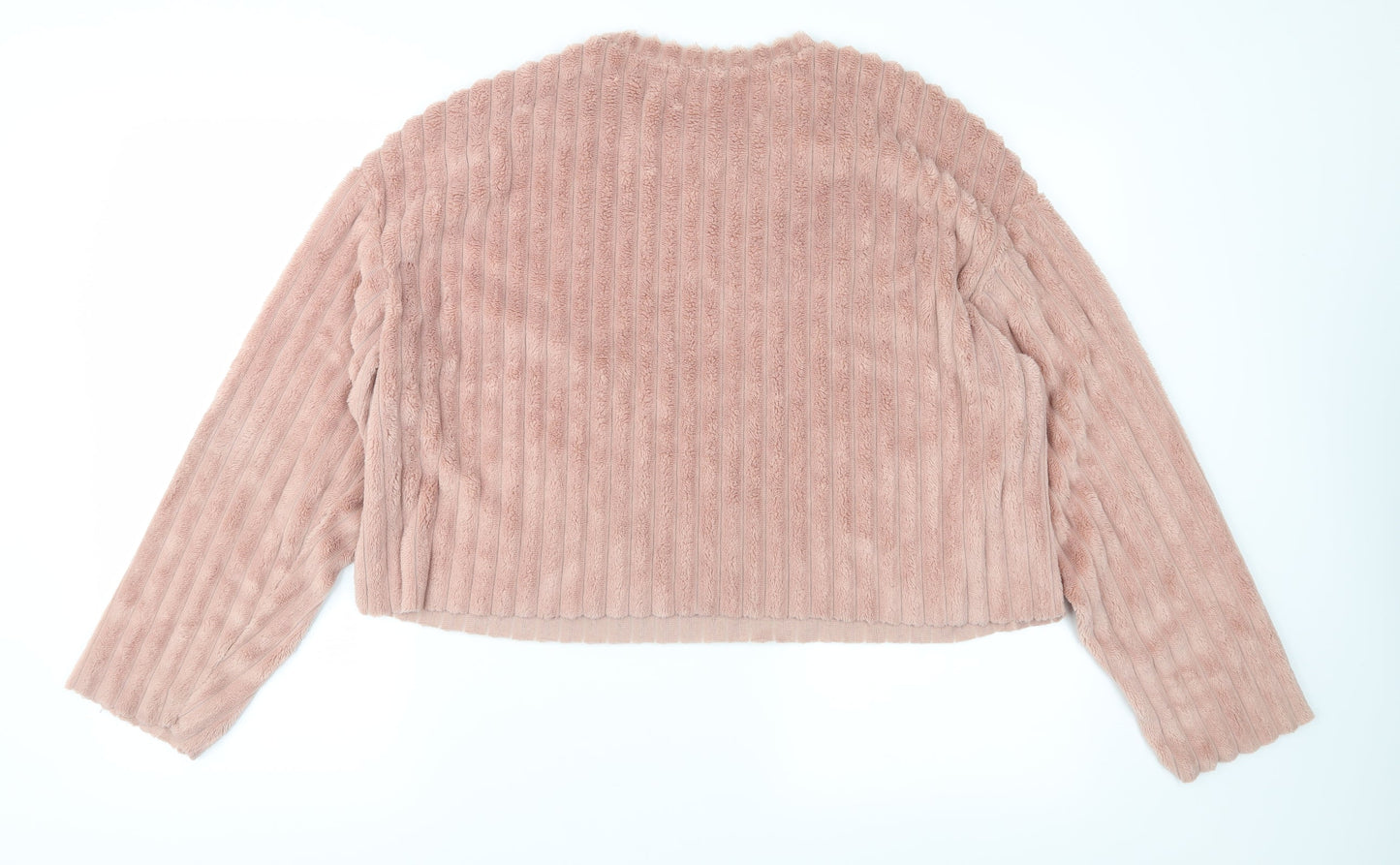 Zara Womens Pink  Fleece Pullover Sweatshirt Size M