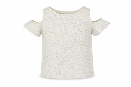 Front view of F&F girls’ grey basic t-shirt, size 6-7, years