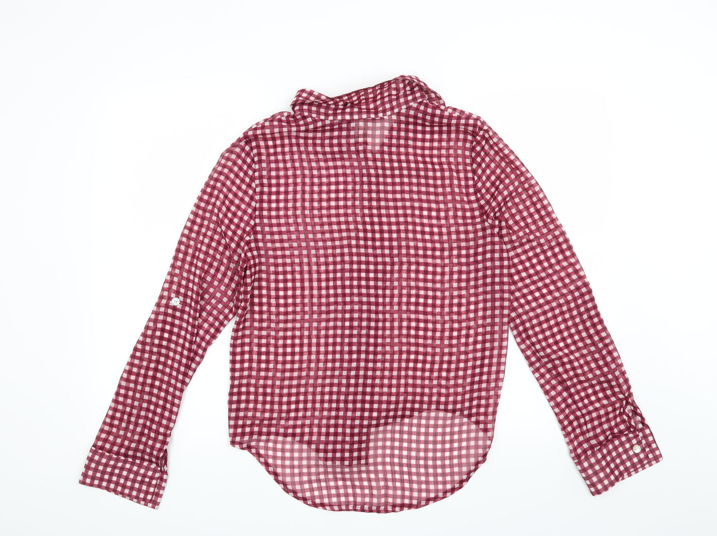Preworn Womens Purple Check  Basic Blouse Size S