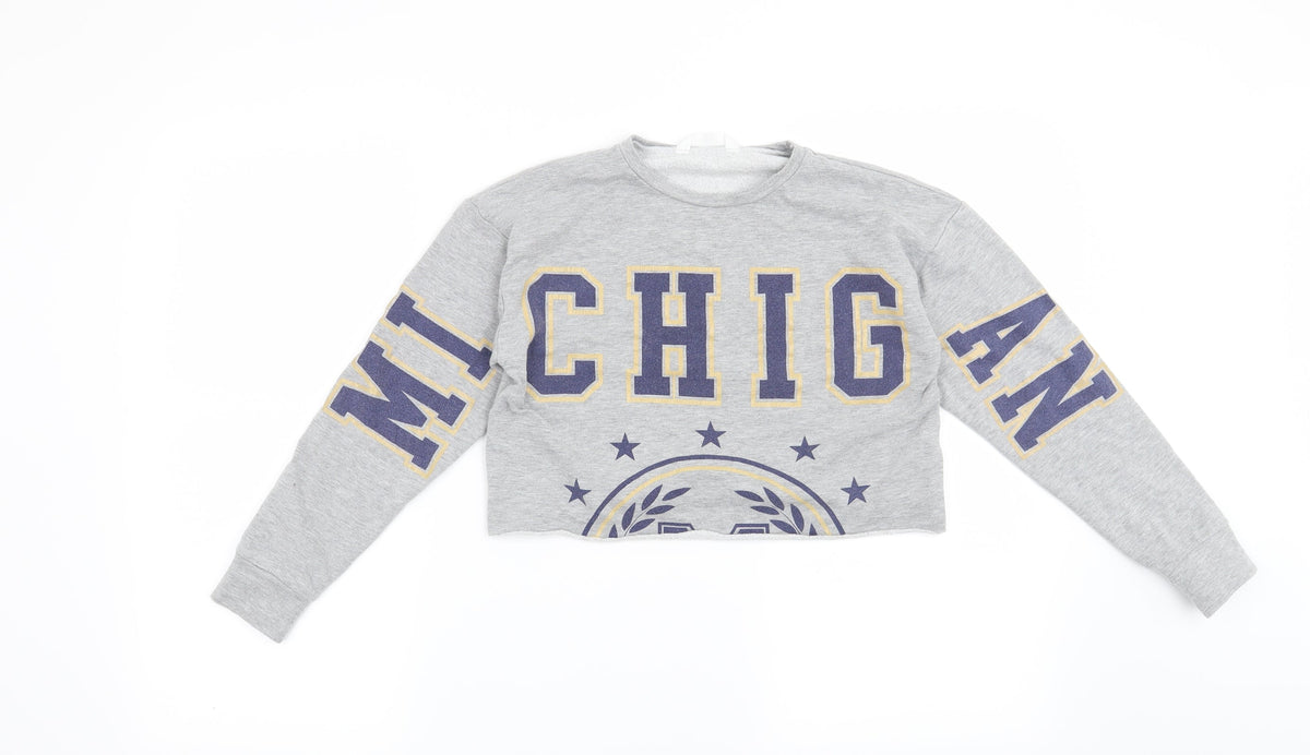 Additional front view of Candy Couture girls’ grey pullover sweatshirt, size 9, years - michigan