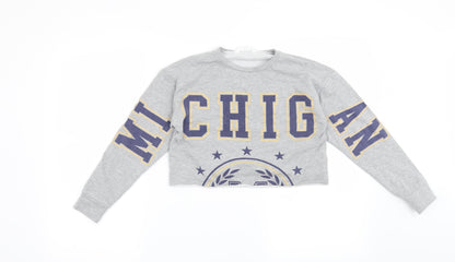 Additional front view of Candy Couture girls’ grey pullover sweatshirt, size 9, years - michigan