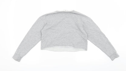 Back view of Candy Couture girls’ grey pullover sweatshirt, size 9, years - michigan