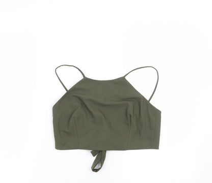 Additional front view of Missguided women’s green basic blouse, size UK 8