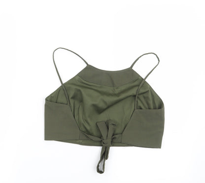 Back view of Missguided women’s green basic blouse, size UK 8