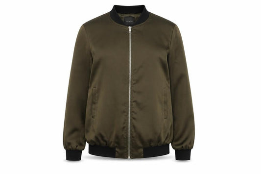 Front view of New Look women’s green jacket, size UK 10
