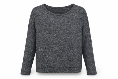 Front view of Atmosphere women’s grey pullover sweatshirt, size UK 12