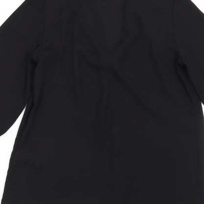 Brand and care label for Atmosphere women’s black basic blouse, size UK 8
