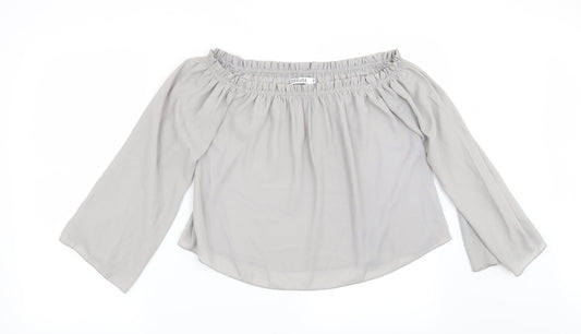 Preworn Womens Grey   Basic Blouse Size 10