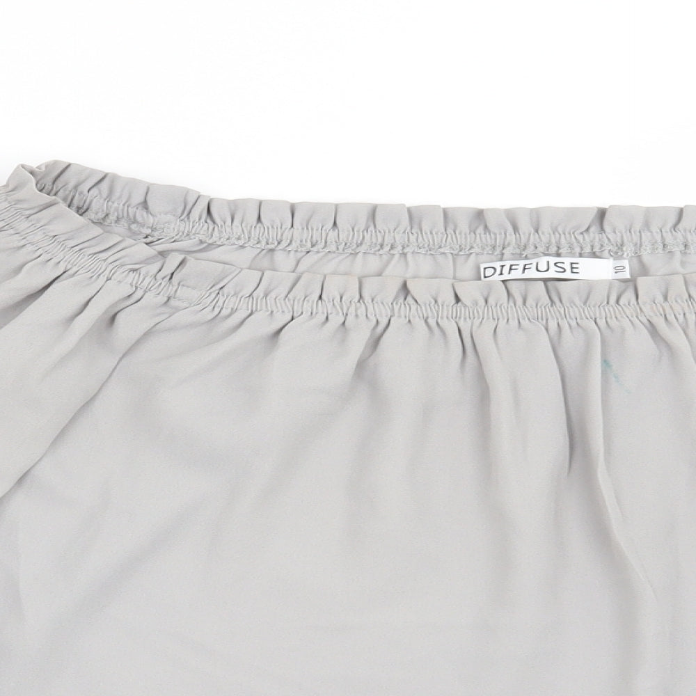 Preworn Womens Grey   Basic Blouse Size 10