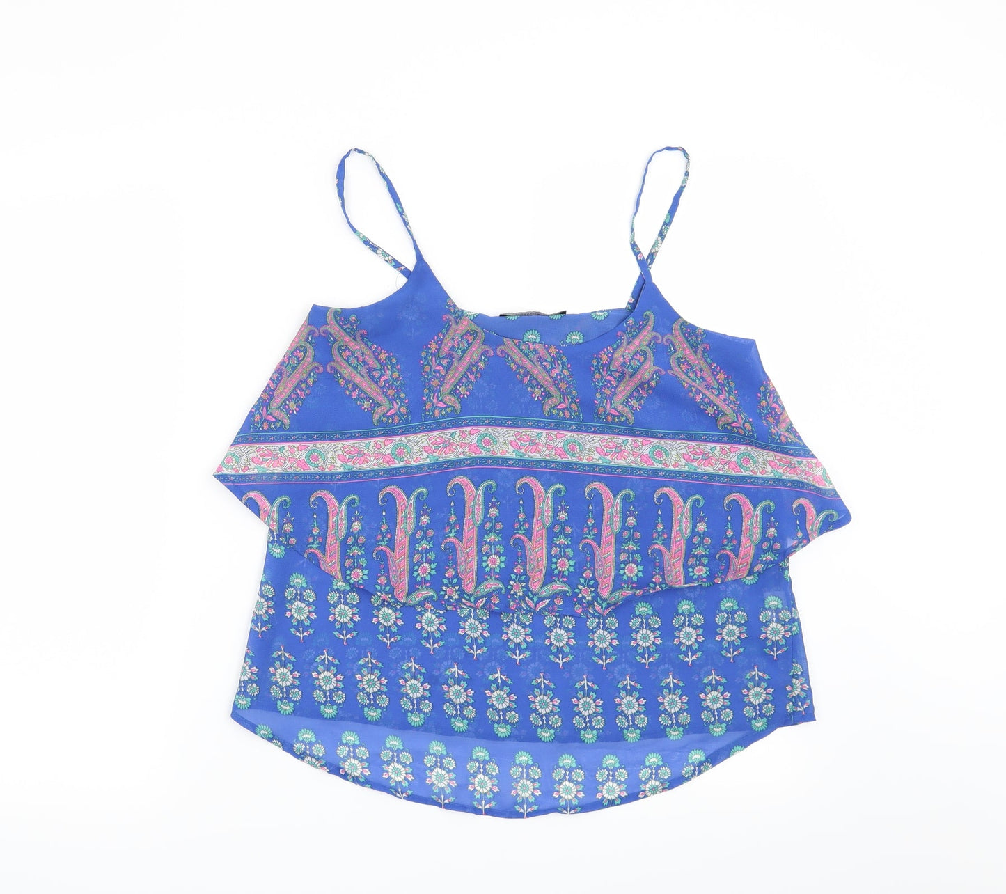 Atmosphere Womens Blue Floral  Basic Blouse Size 8