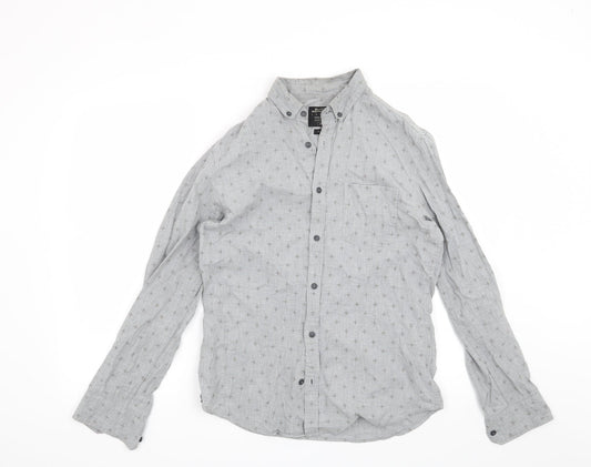 Burton Mens Grey Geometric   Button-Up Size S