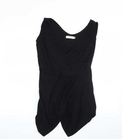 Additional front view of Preworn women’s black basic blouse, size XL