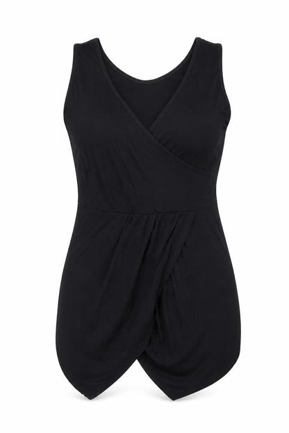 Front view of Preworn women’s black basic blouse, size XL
