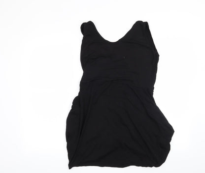 Back view of Preworn women’s black basic blouse, size XL