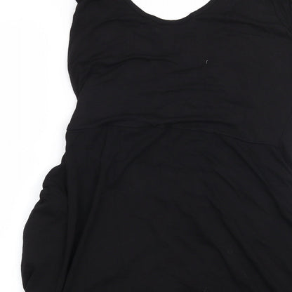 Brand and care label for Preworn women’s black basic blouse, size XL