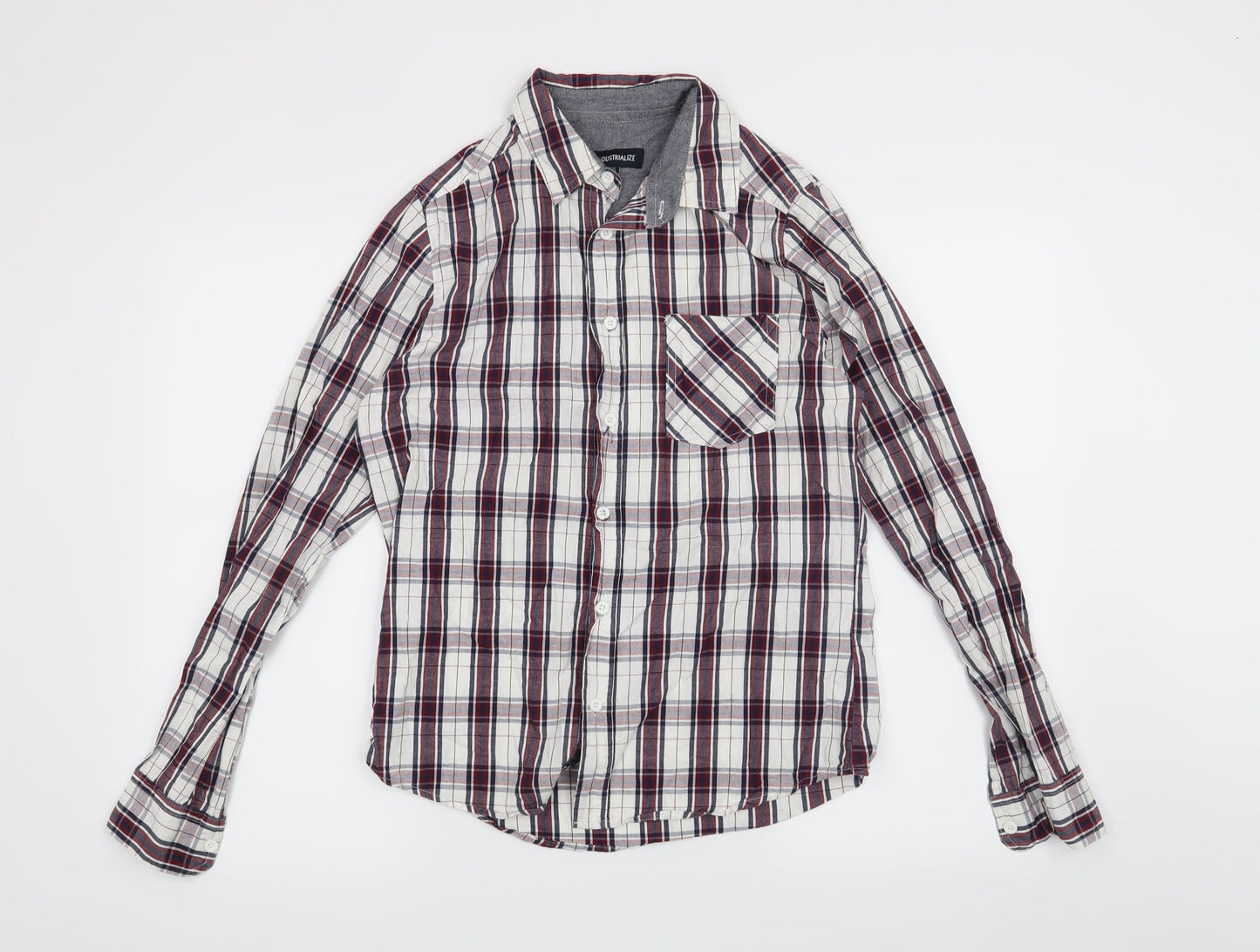 Preworn Mens White Check   Button-Up Size XS