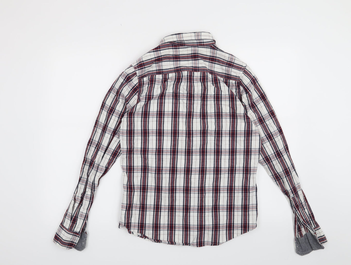 Preworn Mens White Check   Button-Up Size XS