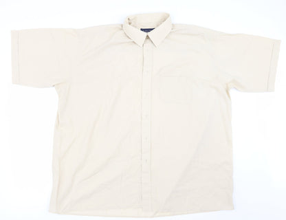 Additional front view of Double TWO men’s beige button-up, size XL