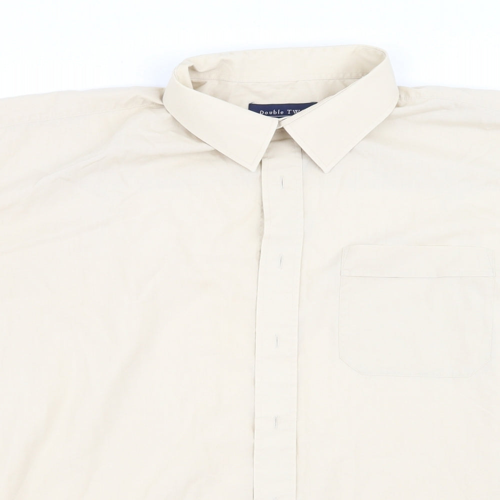 Double TWO Mens Beige    Button-Up Size XL