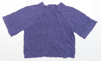 Back view of Text women’s purple knit cardigan jumper, size M