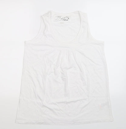 Additional front view of Urban Boutique women’s white basic tank, size UK 16