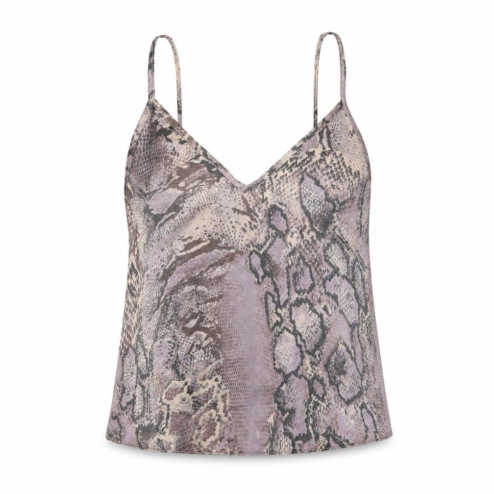 New Look Womens Purple Animal Print  Cropped Tank Size 8