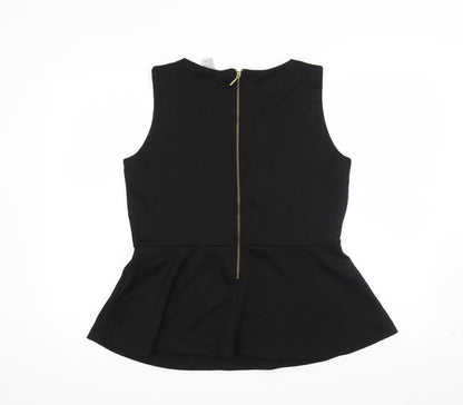 Back view of H&M women’s black basic blouse, size L