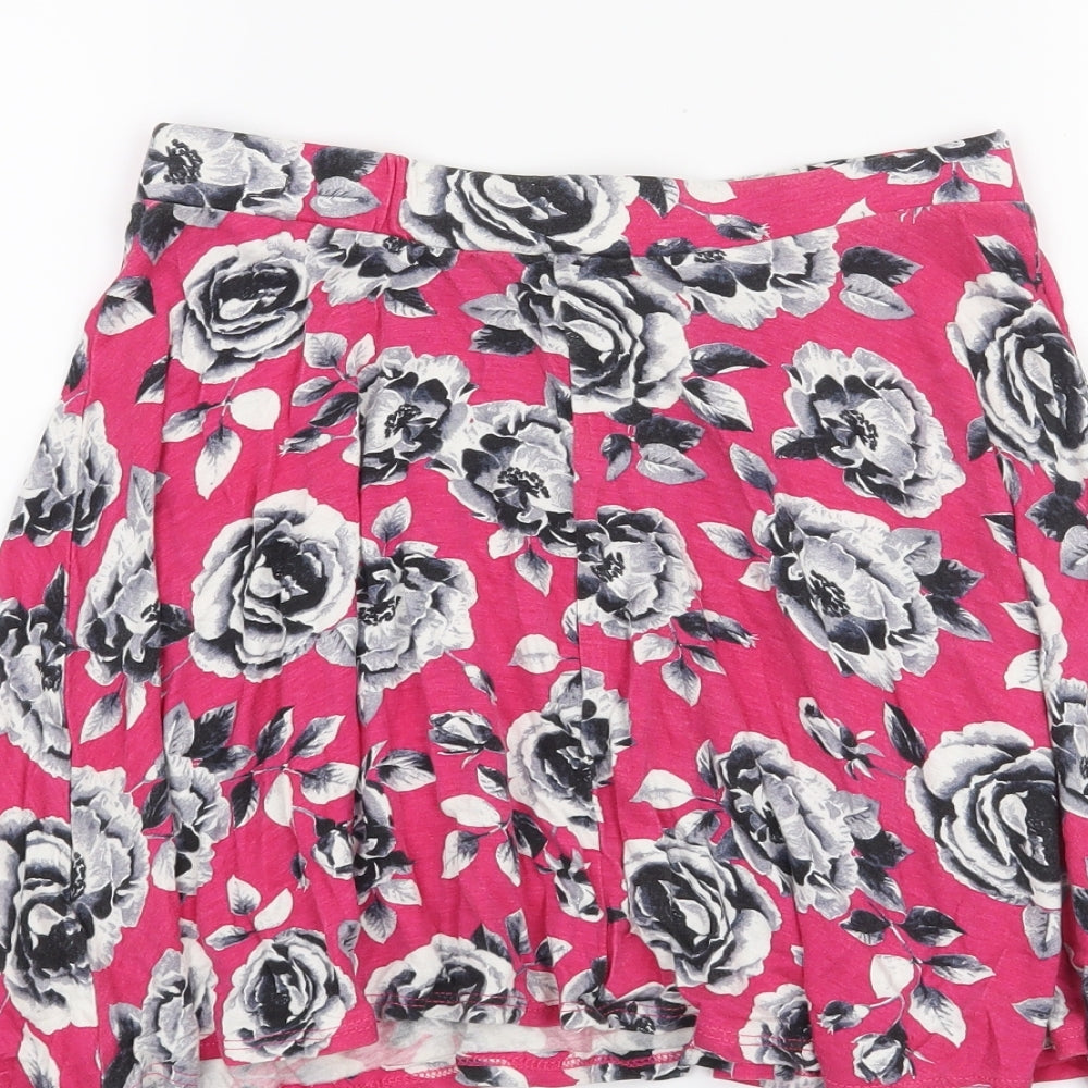 YD Girls Orange Floral  Skater Skirt Size 10-11 Years