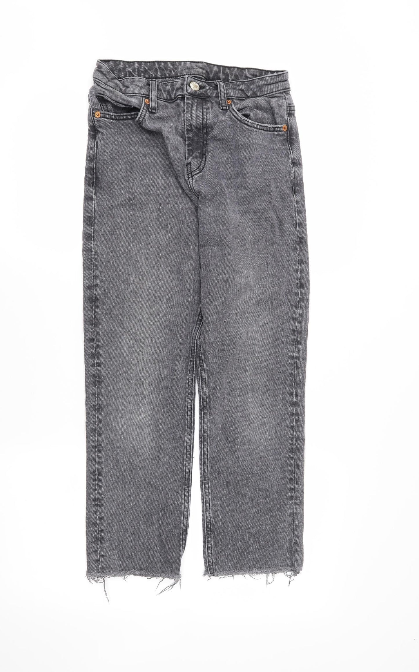 Preworn Womens Green Houndstooth  Straight Jeans Size 26 in L30 in