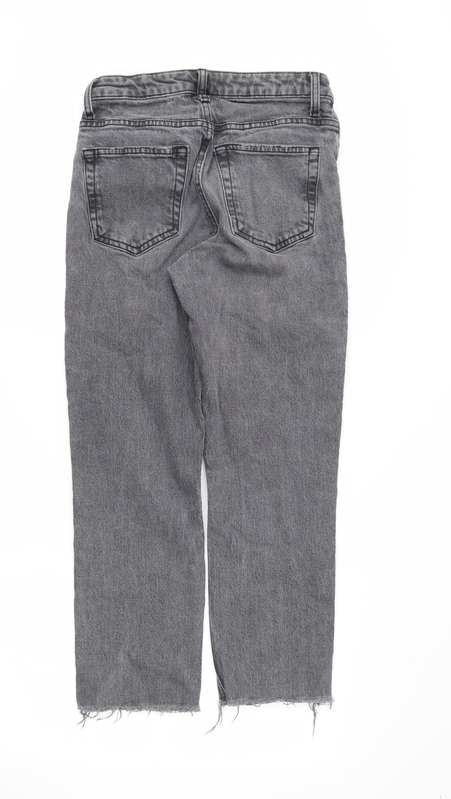 Preworn Womens Green Houndstooth  Straight Jeans Size 26 in L30 in