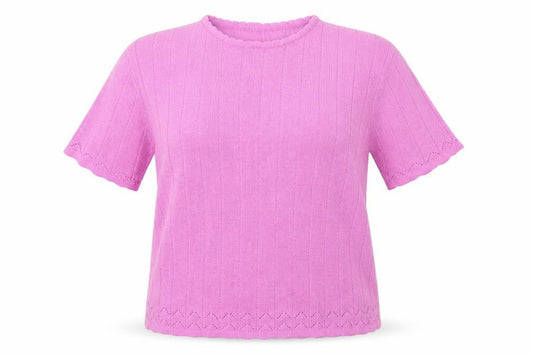 Front view of Berkertex women’s purple knit jumper, size UK 18