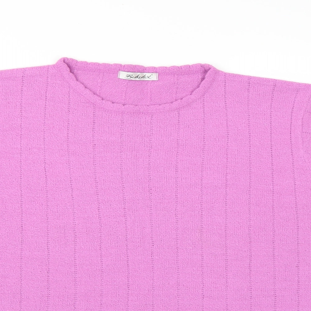 Berkertex Womens Purple  Knit Pullover Jumper Size 18