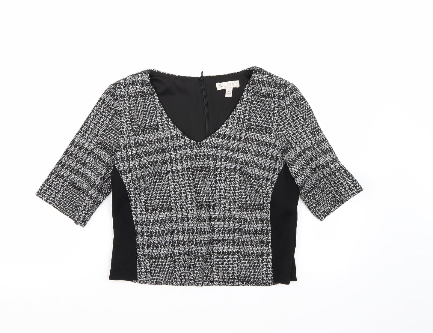Eliane Rose Womens Black Check  Basic Blouse Size S