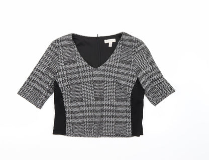 Additional front view of Eliane Rose women’s black check basic blouse, size S