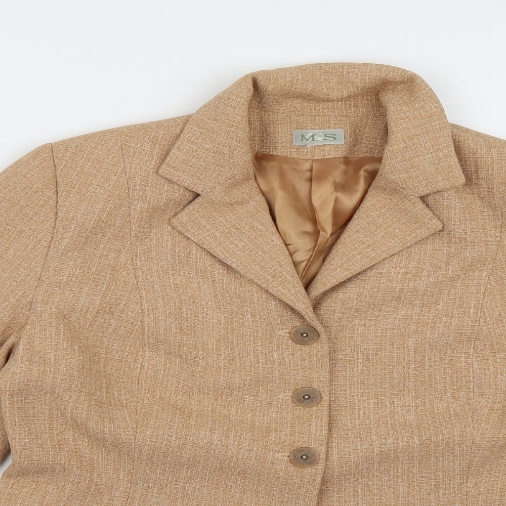 Preworn Womens Orange  Rayon Jacket Blazer Size 8