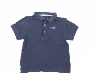 Additional front view of Tu boys’ blue basic polo, size 3-4, years