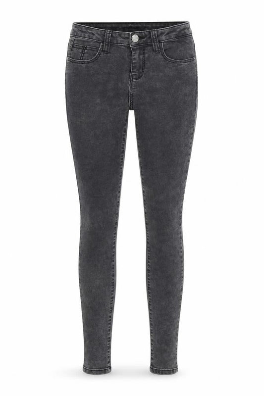 Front view of Denim co. women’s grey denim skinny jeans, size UK 8, 30-inch leg
