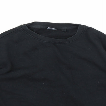 Close-up detail of Next girls’ black jersey pullover sweatshirt, size 8, years