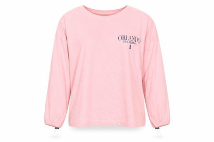 Front view of SOUTHERN SPIRIT women’s pink basic t-shirt, size M
