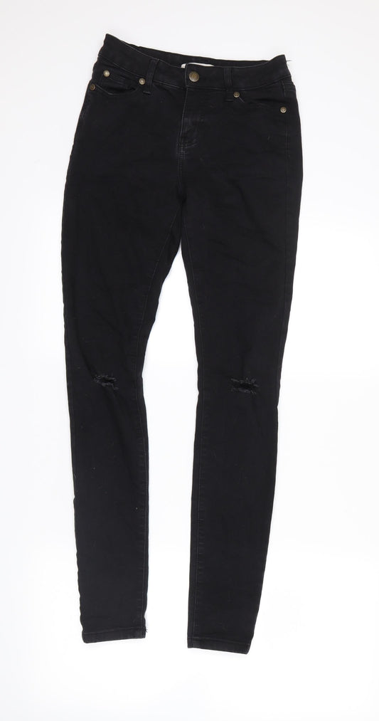 Preloved brave soul london Womens Black  Denim Skinny Jeans Size 8 - Front
