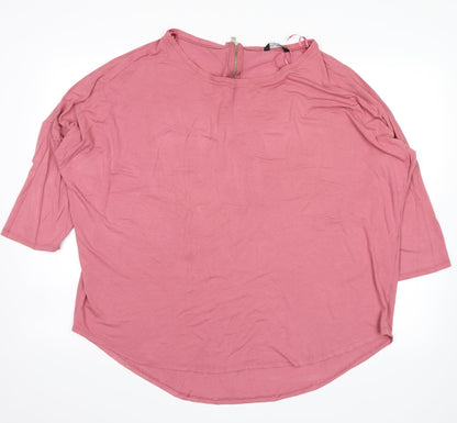 Front view of Select women’s pink basic blouse, size UK 18
