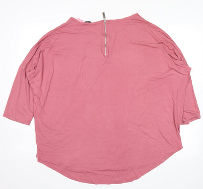 Back view of Select women’s pink basic blouse, size UK 18