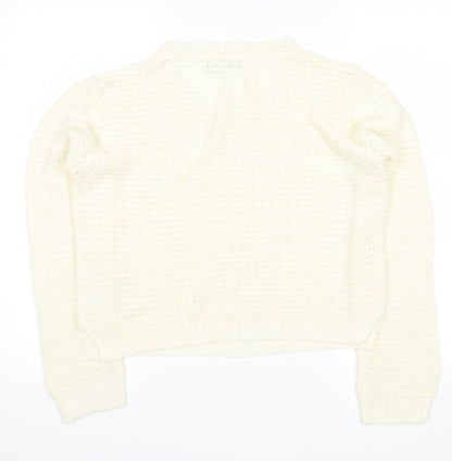Back view of Select women’s white jumper, size UK 16