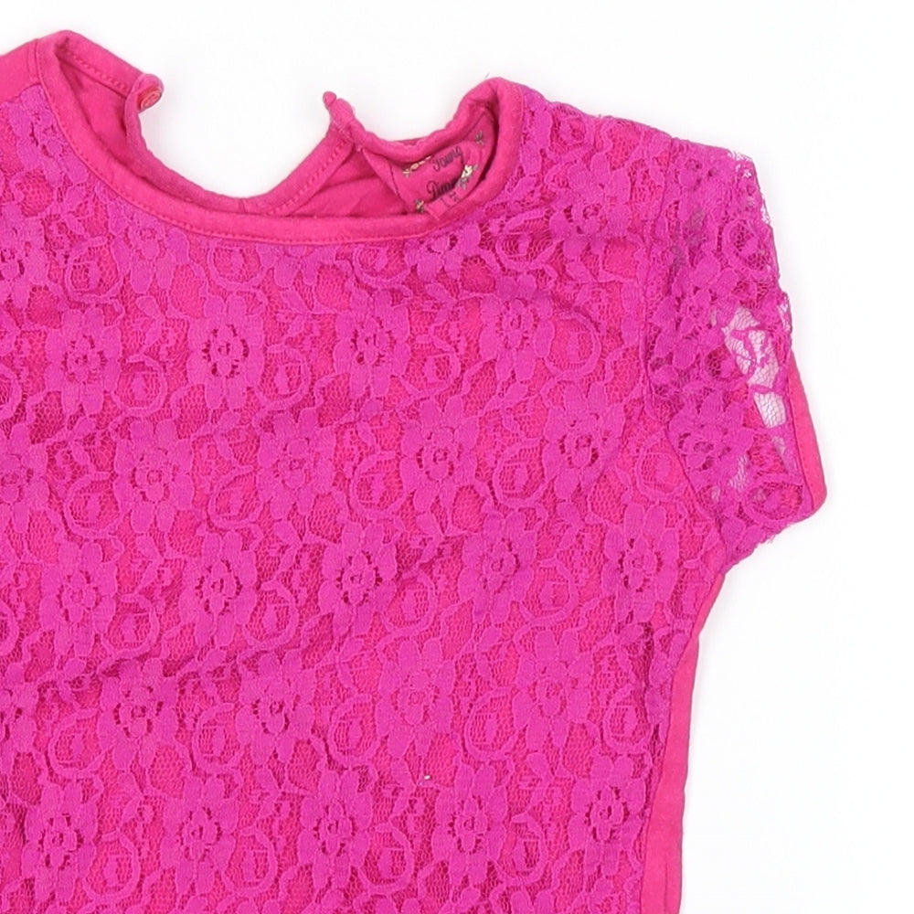 Young Dimension Girls Pink   Basic T-Shirt Size 6-7 Years