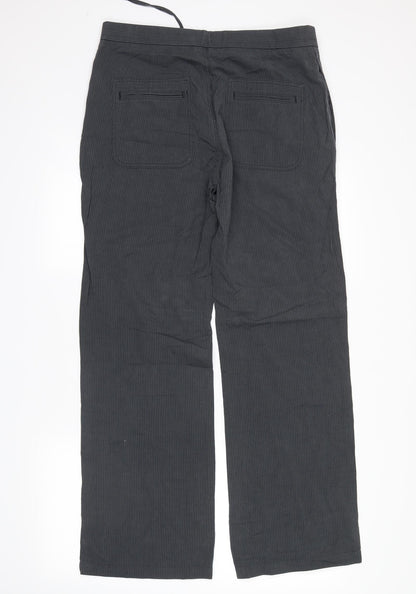 Back view of Next men’s grey striped trousers, size 32, in