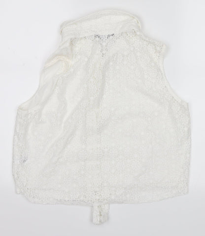 Back view of Select women’s white basic tank, size UK 16