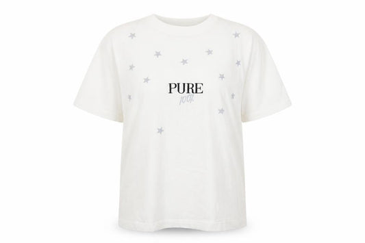 Front view of bavardage women’s white basic t-shirt one size - pure 100% life