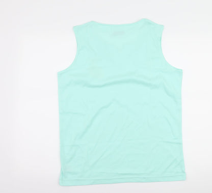 Back view of nuggets women’s green paisley basic tank, size M