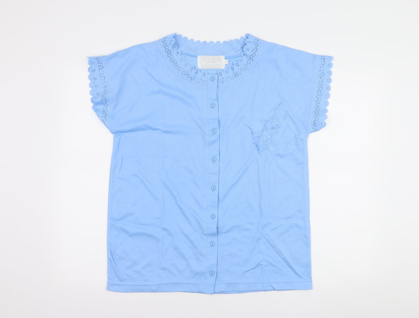 nuggets Womens Blue   Basic Button-Up One Size